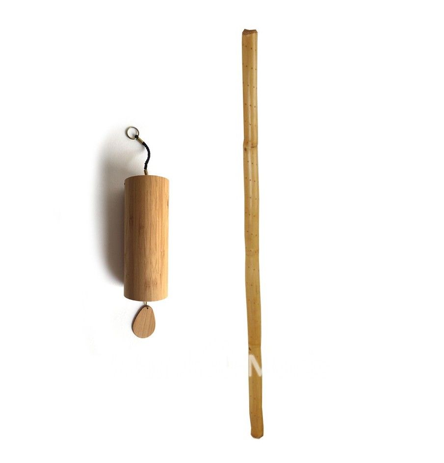 DUO Bâton de pluie cristalline 65cm+carillon Koshi Aqua