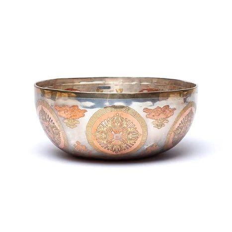 Bol chantant plaqué argent Bouddha Vairochana