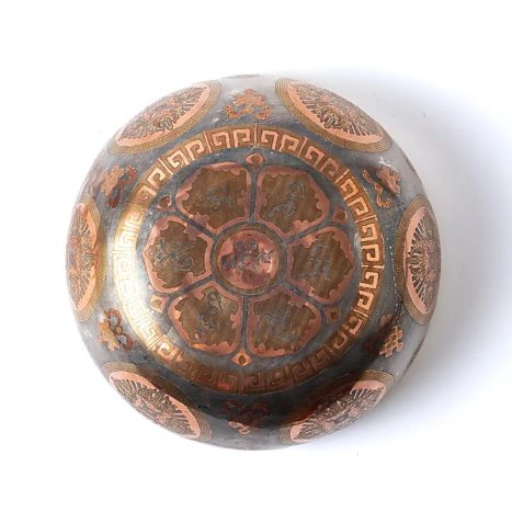 Bol chantant plaqué argent Bouddha Vairochana