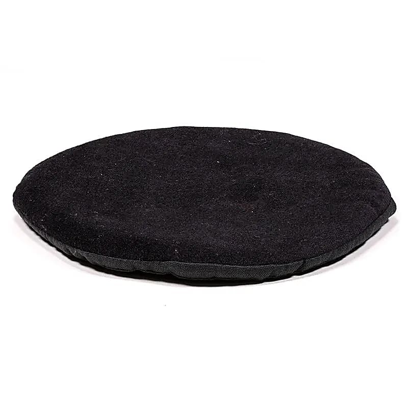 Coussin rond et plat pour bol chantant - noir