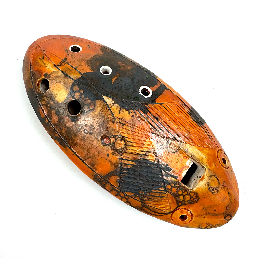Ocarina Os de seiche Medium - Orange (amérindienne - 5 trous)